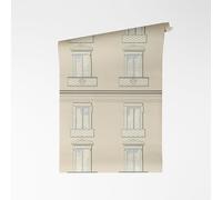 A.S. Création papier peint intissé avec motif de façade en beige, gris, noir, bleu - papier peint design néo-classique luxueux 10,05 m x 0,70 m - 791322