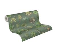 A.S. Création Papier peint intissé avec motif de feuilles de palmier en vert, beige, marron, jaune - papier peint jungle exotique 10,05 m x 0,53 m - 791712