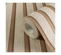 A.S. Création papier peint intissé avec motif lambris 0,53 x 10,05 m - Beige marron - Papier peint effet bois Made in Germany - 786652