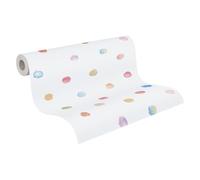 A.S. Création papier peint intissé avec pois aquarelle en multicolore, blanc, jaune, rouge - papier peint coloré pour chambre d’enfant 10,05 m x 0,53 m - 381471