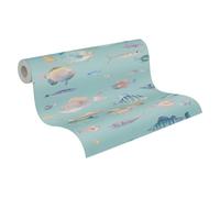 A.S. Création Papier peint intissé avec poissons en bleu, multicolore, violet, 396963, de qualité supérieure, pour salon, bureau, 10,05 x 0,53 m, fabriqué en Allemagne