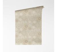 A.S. Création papier peint intissé avec tête de Méduse en beige, blanc, crème, argenté - papier peint baroque luxueux avec effet métallique 10,05 m x 0,70 m - 791361
