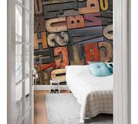 A.S. Création Papier peint intissé Bois Coloré Vintage Letters DD118973 Designwalls