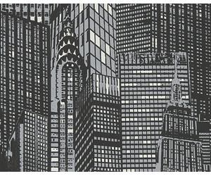 A.S. Création papier peint intissé papier peint lumineux Day & Night glow in the dark gris noir 10,05 m x 0,53 m 252845