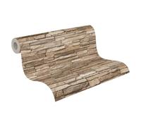 A.S. Création Papier peint intissé - Papier peint pierre en brun et beige - pour différentes pièces - Papier peint de 10,05 m x 0,53 m