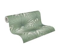 A.S. Création Papier peint intissé - Tapisserie papier peint avec des palmiers en vert et blanc - Papier peint pour différentes pièces - Papier peint adhésif en 10,05 m x 0,53 m