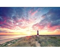 A.S. Création Papier peint Lighthouse 3,75 m x 2,50 m - WALLLOVE Papier peint Phare sur la plage en bleu, vert y compris la colle - DD129573