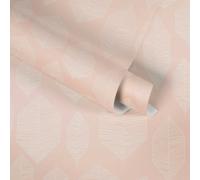 Livingwalls Papier peint intissé Colibri - Fleurs graphiques rose/blanc 10,05 x 0,53 m