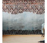 Livingwalls 383341 Papier peint 3D aspect béton Rouge/gris 1,59 x 2,80 m