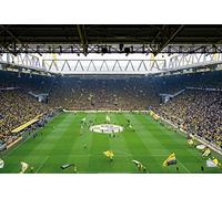 A.S. Création Papier peint photo noir jaune vert - BVB Choreo Football Stade club décoration murale - papier peint intissé 3,84 x 2,60m papier peint salon chambre à coucher