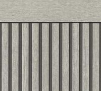 A.S. Création Papier peint Soubassement Tasseau Bois gris noir 397442 - Panneaux acoustiques - Panneau de socle scandinave au format paysage - 5,00m x 1,06m - Fabriqué en Allemagne