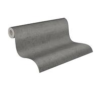 A.S. Création Papier Peints Uni Cuba intissé - 10,05m x 0,53m - Gris Fabriqué en Allemagne 380252 38025-2