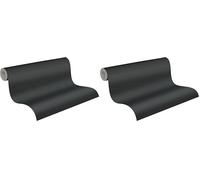 A.S. Création Papier Peints Uni Cuba intissé - 10,05m x 0,53m - Noir Fabriqué en Allemagne 371781 37178-1 (Lot de 2)