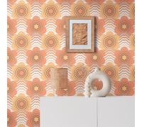A.S. Création Retro Chic 395393 Papier peint intissé Motif floral Marron Orange Jaune Crème 8,50 x 0,53 m Fabriqué en Allemagne
