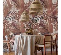 A.S. Création Travel Styles Papier peint non tissé Motif feuille de palmier Rouge et beige Papier peint mural tropical pour différentes pièces 1,59 m x 2,80 m