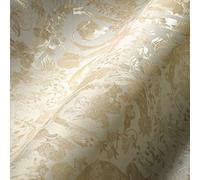 A.S. Création VERSACE 387063 Papier peint de luxe Motif floral Beige crème blanc vrilles baroque 10,05 x 0,70 m Fabriqué en Allemagne