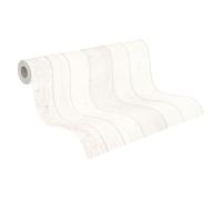 A.S. Création Wallpaper - Papier peint aspect bois en blanc et gris - Papier peint pour différents espaces - 10,05 m x 0,53 m