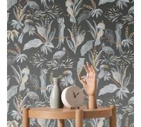 A.S. Création WTD 388983 Papier peint non tissé Motif oiseaux Noir/gris 10,05 m x 0,53 m