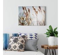 A.S. Création WTD Toile décorative sur châssis Motif herbe de la pampa Beige Bleu 70 x 50 cm Format paysage