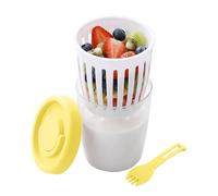 à yaourt réutilisables | Bocal alimentaire hermétique | avec fourchette et récipient à salade pour le déjeuner | pour l'avoine, la crème glacée, la sauce, le sucre, l'assaisonnement, le