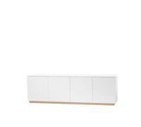 A2 Buffet Beam laqué blanc. socle en chêne huilé blanc