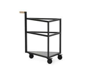A2 Chariot de service Move chêne lasuré noir. big. marbre marquina. verre