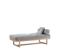 A2 Lit banquette Stay tissu gris. structure en chêne huilé blanc