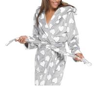 A2Z Femmes Luxueux Cœur En Relief Toison Robe Habillage Robe Encapuchonné Hiver Douillet Changeant Robe Doux Chaleureux Vêtements De Détente Pour Dames