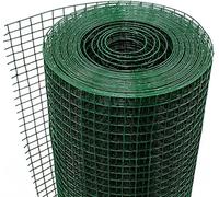 A2ZWORLD Filet métallique plastifié en vert, hauteur 50 cm, rouleau de 10 mètres, maille 12, 7 x 12, 7 mm, filet de protection pour clôture de jardin