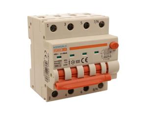 A2ZWORLD Interrupteur magnétothermique différentiel triphasé, type A 30 mA, RCBO 4P C25 25 A, courbe C 3P+N 6000A, occupe 4 modules DIN, AC 400 V IP20
