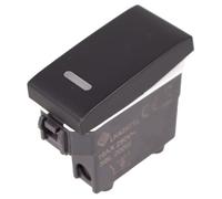 A2ZWORLD Interrupteur unipolaire, 1P 16A 220V, compatible avec Bticino Living, compatible avec Vimar Plana (noir, avec indicateur de lumière LED)