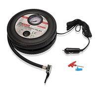 A2ZWORLD Mini compresseur portable pour voiture, gonflé pneus de voiture portable, 12 V professionnel, pompe à air avec manomètre analogique, prise allume-cigare, forme pneumatique