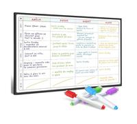 A3 Tableau Planificateur Grand Calendrier Magnétique, Idéal pour des Examens, Repas ou Tâches Ménagères Tableau Frigo Hebdomadaire
