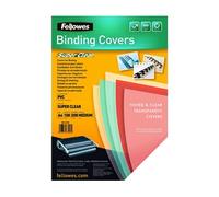 - A4 (210 x 297 mm) - 200 micromètres - clair - 100 unités couverture à reliure PVC - pour Fellowes Galaxy 500, Galaxy Wire, Pulsar+ 300, Quasar+