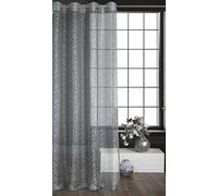 A5 Home Collections Eurofirany Amanda Rideau à Mailles avec Oeillets - 1 pièce. Semi-Transparent Rideau, Draperies, Décorations d'intérieur de Fenêtre de Salon, Chambre, Cuisine, 140x250 cm, Gris