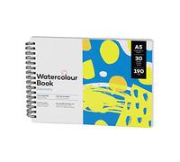 A5 Papier Aquarelle avec 30 Feuilles 190g/m²Carnet de Aquarelle en Coton Bloc de Aquarelle à Reliure Spirale Papier pour Aquarelle Dessin Croquis Peinture - Blanc - 21x14.8x1.3cm