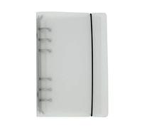 A6 / A5 6 trous coloré PP couverture anneau rond vue classeur dossier pour feuilles mobiles protecteurs / recharge de cahier / bricolage Scrapbooking (White, A6 mini set)