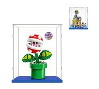 AAABOX 20x15x30 Vitrine Acrylique pour Lego 71426 43217 75254 75322 10368 | pour Piranha Plant,Disney Maison Là-Haut,Chrysanthème,AT-ST,Transparent ,Antipoussière,Facile Installer,Base Bleue