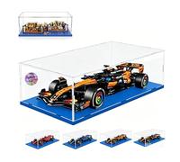 AAABOX 70x34x16 Vitrine pour Lego Voiture F1,Friends Appartement 10292 | pour Mclaren 42141,Mercedes 42171,Ferrari 42207,42206,42228,Transparent Acrylique,Antipoussière,Facile Installer,Base Bleue