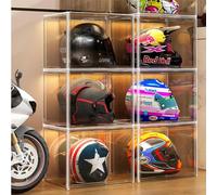 AAABOX Acrylique Vitrine Grand Transparent Empilable pour Collection Lego,45x33x33cm Boîte de Présentation Display Case Box avec Porte pour Modèle Voiture Bateau Casque Basketball
