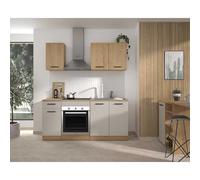 AAAYU97850 Cuisine complète 180 cm chêne Silva grège avec meuble four