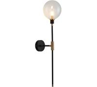 AADDFDD Applique Murale Moderne pour Salle de Bain avec Boule en Verre ambré, Lampe de Chevet Vintage Gris fumé à Longue Tige, Lampe Murale linéaire pour Chambre à Coucher, Salon, Couloir, Porche, c