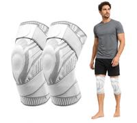 AAFGVC genouillère de Chantier avec Compression 360 Degrés, Coussin Gel, Ressorts de Soutien et Matière Respirante pour Carreleur, Jardinage et Positions Agenouillées (M,Blanc,2 paires)