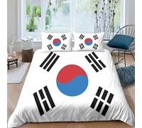 AAHARYA Drapeau de la Corée du Sud Housse De Couette, Parure De Lit Drapeau National Et Taies d'oreiller, pour Déco Chambre Adulte Enfant King（220x240cm）