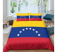 AAHARYA Drapeau du Venezuela Parure De Lit pour Impression 3D Housse De Couette Ultra Doux Microfibre Hypoallergénique Drapeau du Venezuela 3pcs Parure De Lit pour Garçons Et Filles Double（200x200cm）