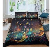 AAHARYA Notes de Musique Housse De Couette Couleur Parure De Lit 3 Pièces pour Enfants Adultes King（220x240cm）