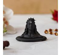 Aakrati Statuette Adiyogi Shiva en polyrésine pour tableau de bord de la maison et de la voiture (autocollante, noire, 6,3 cm)