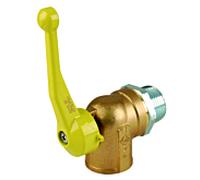 Aalberts SEPP robinet à boisseau sphérique coudé 0004050 DN 25, R 2000 x Rp 2000 , pour compteurs de gaz bitubes, laiton