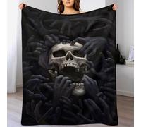 AAPZY Couverture 3D Crâne, Couverture Epaisse, Couverture Chaude Et Confortable, Couverture Super Douce Et Moelleuse, Couverture Flannel, Lavable À La Machine Facile À Manipuler, （150×200cm）