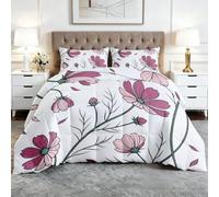 AASIRA Couette 220x240 4 Saisons Minimaliste Cosmos Lavable en Machine | 3D Réversible Couette Imprimée été Fleur Botanique Douce Édredon, Duvet 1 Personnes avec 2 Taies d'oreiller 2/338